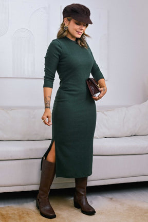 Vestido Midi De Lãzinha Carol Verde