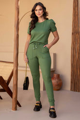 Conjunto Feminino Molecotton Misty Verde Militar