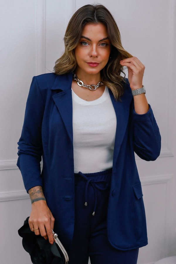 Conjunto Molecotton Blazer Ana Lia + Calça Lívia Marinho