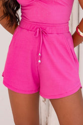 Shorts Feminino Canelado Luara Rosa Pink