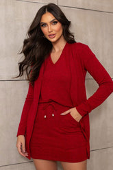 Conjunto Feminino De Lãzinha Dani Cherry Red