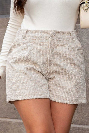 Shorts De Tweed Suelen Areia