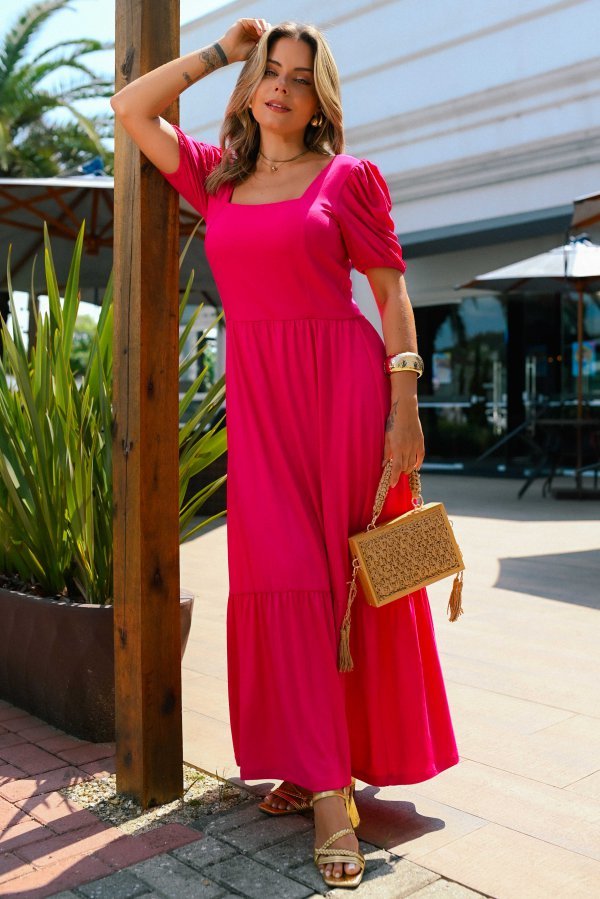 Vestido De Viscolycra Natane Rosa Pink