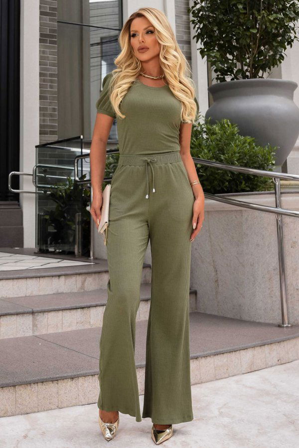 Conjunto Feminino Canelado Babi Verde Militar