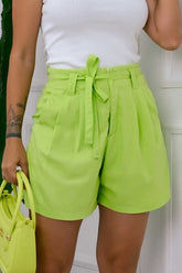 Shorts Feminino De Linho Jana Verde Lima